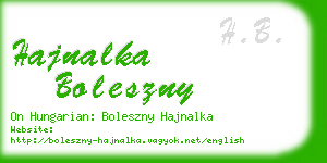 hajnalka boleszny business card